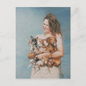 4回の救助犬の絵はがき ポストカード (正面)