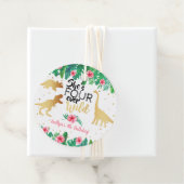 4回の野生の恐竜の女の子4歳の誕生日 フェイバータグ (インサイチュ)