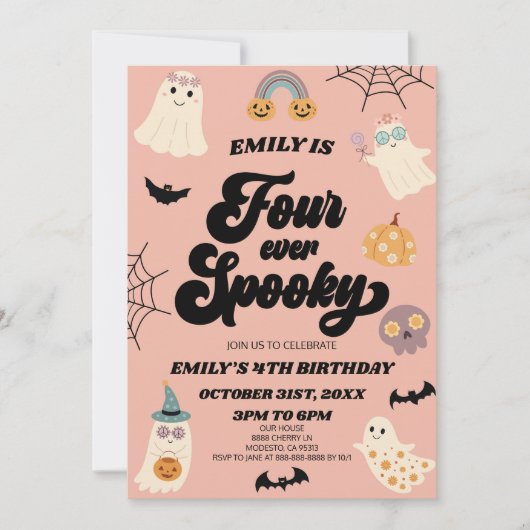 4回不気味前4回目の誕生日パーティー 招待状 (正面)