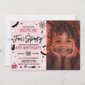 4回不気味!ハロウィーン4th誕生日の写真 招待状 (正面)