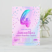 4回目の誕生日パーティーへの招待 招待状 (スタンド正面)