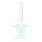 4回記結婚念写真カスタムトパズ キューブオーナメント (正面)