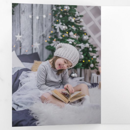 4大きな写真と明メリーるいクリスマス 三つ折りクリスマスカード (内部最初)