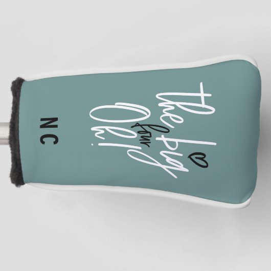 4大王！40歳の誕生日パーティーティール（緑がかった色） ゴルフヘッドカバー (正面)