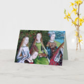 4女性の聖人の庭(詳細; M 070)カード カード (黄色い花)