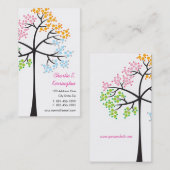 4季節のカラフルで点々のあるな木のモダンの自然 名刺 (正面/裏面)