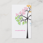 4季節のカラフルで点々のあるな木のモダンの自然 名刺 (裏面)