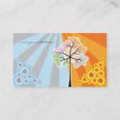 4季節のカラフルで点々のあるな木のモダンの自然 名刺 (裏面)
