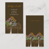 4季節のカラフルで点々のあるな木のモダンの自然 名刺 (正面/裏面)