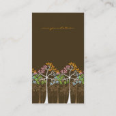 4季節のカラフルで点々のあるな木のモダンの自然 名刺 (裏面)