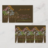 4季節のカラフルで点々のあるな木のモダンの自然 名刺 (正面/裏面)