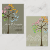 4季節のカラフルで点々のあるな木のモダンの自然 名刺 (正面/裏面)