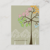 4季節のカラフルで点々のあるな木のモダンの自然 名刺 (裏面)