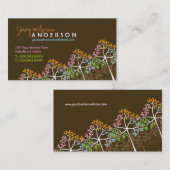 4季節のカラフルで点々のあるな木のモダンの自然 名刺 (正面/裏面)