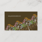 4季節のカラフルで点々のあるな木のモダンの自然 名刺 (裏面)
