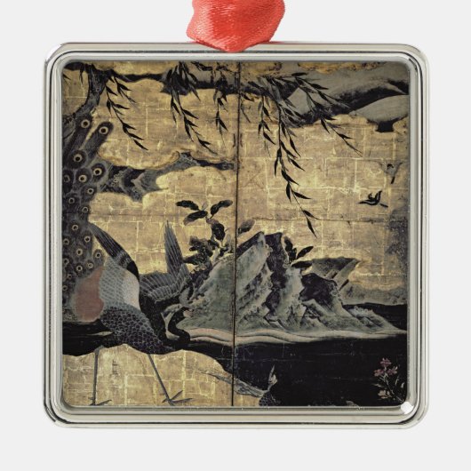 4季節の鳥そして花 メタルオーナメント (正面)