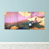 4季節のShibata Zeshinの花そして鳥 キャンバスプリント (インサイチュ (ウッドフロア))