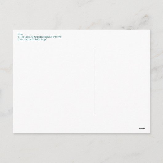 4季節: François Boucher著冬 シーズンポストカード (裏面)