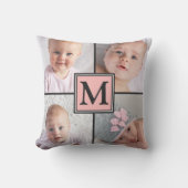 4孫のフォトコラージュパーソナライズされた クッション (正面)