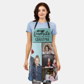 4家族の写真お気に入りの私の人々は任意の文字 エプロン (着用した状態)