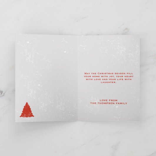 4家族の写真コラージュのクリスマスハッピーホリデー シーズンカード (内部)