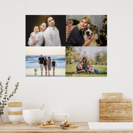 4家族の写真コラージュを作成 ポスター (キッチン)