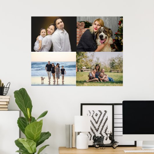 4家族の写真コラージュを作成 ポスター (ホームオフィス)