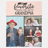 4家族の写真コラージュ – 私のお気に入りの人々は私を呼ぶ フリースブランケット (正面)