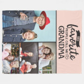 4家族の写真コラージュ – 私のお気に入りの人々は私を呼ぶ フリースブランケット (正面(横))