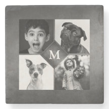 4家族の写真白黒シャルボードモノグラム