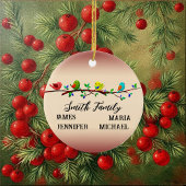 4家族の名前パーソナライズされたクリスマスバード セラミックオーナメント