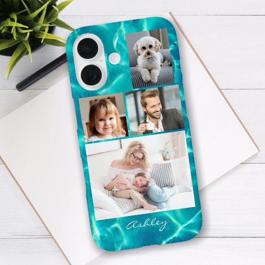 4家族または友人の写真、水上のスクリプト名 Case-Mate iPhoneケース
