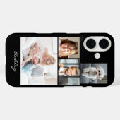 4家族または友人の写真、黒のスクリプト名 Case-Mate iPhoneケース (裏面 (横))