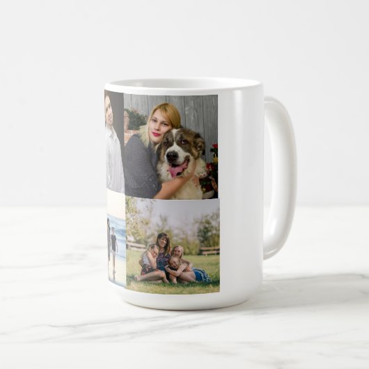 4家族モダン写真コラージュカスタム コーヒーマグカップ (正面右)