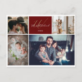 4家族モダン写真モノグラム シーズンポストカード (正面)