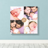 4家族写真広場モンタージュ キャンバスプリント (インサイチュ (ウッドフロア))