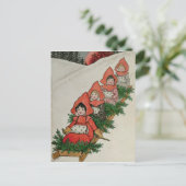 4小さな女の子オンそりで ポストカード (スタンド正面)