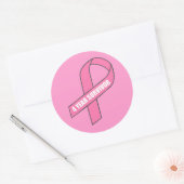 4年の生存者(乳癌のピンクのリボン) ラウンドシール (封筒)