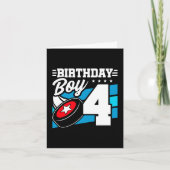 4年オールドホッケーパーティーテーマ4th誕生日ボーイ カード (正面)