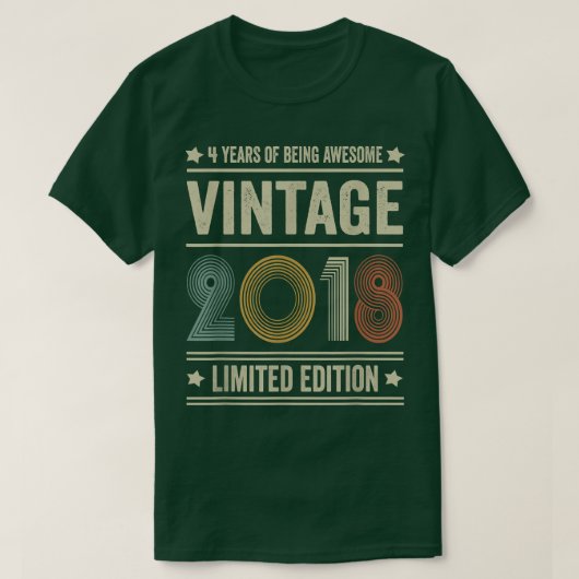 4年ギフトヴィンテージ2018限定版4th tシャツ (デザイン正面)