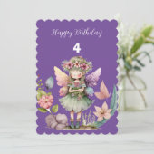 4年ハッピーバースデー妖精フローラリース 招待状 (スタンド正面)