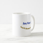 4年名前をカスタムするオウムアニバーサリーセレニティ コーヒーマグカップ (正面右)