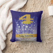 4年名前をカスタムする12ステップ記念はっきりした番号 クッション (ブランケット)