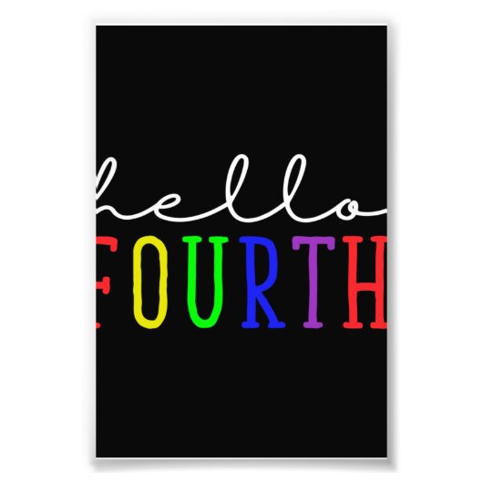 4年生こんにちは |学校のギフトへようこそ フォトプリント            (正面)