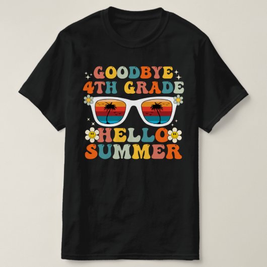 4年生さようなら 夏の始まり グルービーな小学4年生 Tシャツ (デザイン正面)