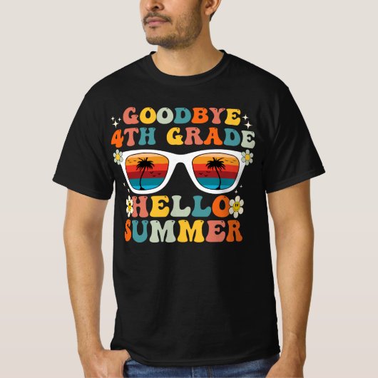 4年生さようなら 夏の始まり グルービーな小学4年生 Tシャツ (正面)