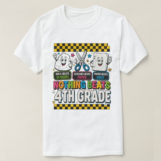 4年生には何も勝てないじゃんけん Tシャツ (デザイン正面)