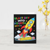 4年生にワクワク出発！学校初日 カード (黄色い花)