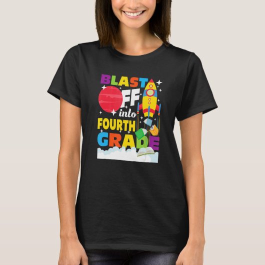 4年生に突入! 学校初日 Tシャツ (正面)