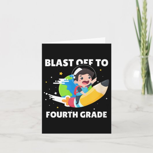 4年生にBlast Offで戻る学校のグラフィックN カード (正面)